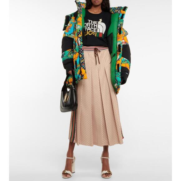 Gucci The North Face Printed Down Jacket Puffer Coat Floral GG Logo Small Womens - Picture 13 of 14